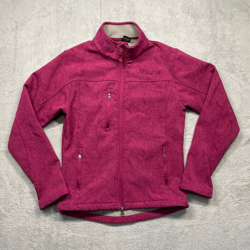 Prairie Mountain Softshell Jacket Women Small Pink Moab Utah Fleece Lined Zip Up